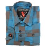 Milwaukee Leather MNG21618 Women’s Brown and Aqua Long Sleeve Cotton Flannel Shirt - Image 7