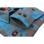 Milwaukee Leather MNG21618 Women’s Brown and Aqua Long Sleeve Cotton Flannel Shirt - Image 9
