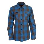 Milwaukee Leather MNG21618 Women’s Brown and Aqua Long Sleeve Cotton Flannel Shirt - Image 4