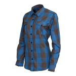 Milwaukee Leather MNG21618 Women’s Brown and Aqua Long Sleeve Cotton Flannel Shirt - Image 6