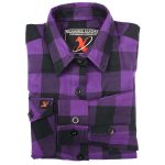 Milwaukee Leather MNG21619 Women’s Black and Purple Long Sleeve Cotton Flannel Shirt - Image 7