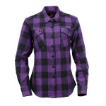 Milwaukee Leather MNG21619 Women’s Black and Purple Long Sleeve Cotton Flannel Shirt - Image 5