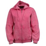 Milwaukee Leather MNG21620 Women’s Distressed Pink Sweatshirt Full Zip Up Long Sleeve Casual Hoodie – with Pocket - Image 7