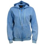 Milwaukee Leather MNG21621 Women’s Distressed Blue Sweatshirt Full Zip Up Long Sleeve Casual Hoodie – with Pocket - Image 14