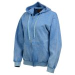 Milwaukee Leather MNG21621 Women’s Distressed Blue Sweatshirt Full Zip Up Long Sleeve Casual Hoodie – with Pocket - Image 13