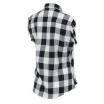 Milwaukee Leather MNG21625 Women’s Flannel Down Sleeveless Shirt w/ Button Black / White & Cut Off Frill Arm Hole - Image 6