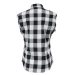 Milwaukee Leather MNG21625 Women’s Flannel Down Sleeveless Shirt w/ Button Black / White & Cut Off Frill Arm Hole - Image 4