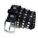 Milwaukee Leather MP7100 Men’s Studded Black Genuine Leather Belt for Biker with Buckle – 1.5 inches Wide