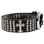 Milwaukee Leather MP7101 Men’s Cross and Stud Black Genuine Leather Biker Belt with Interchangeable Buckle - Image 6