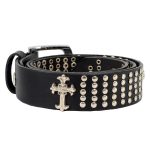 Milwaukee Leather MP7101 Men’s Cross and Stud Black Genuine Leather Biker Belt with Interchangeable Buckle - Image 7