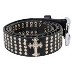 Milwaukee Leather MP7101 Men’s Cross and Stud Black Genuine Leather Biker Belt with Interchangeable Buckle - Image 8