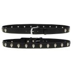 Milwaukee Leather MP7102 Men’s Black Skull Heads Genuine Leather Belt for Biker with Buckle – 1.5 inches Wide - Image 4