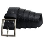 Milwaukee Leather MP7105 Men’s Embossed Black Genuine Leather Biker Belt with Interchangeable Buckle