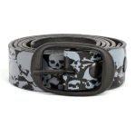 Milwaukee Leather MP7106 Men’s Grey Skull Heads Black Genuine Leather Biker Belt with Interchangeable Buckle - Image 4