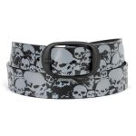 Milwaukee Leather MP7106 Men’s Grey Skull Heads Black Genuine Leather Biker Belt with Interchangeable Buckle - Image 8