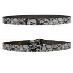Milwaukee Leather MP7106 Men’s Grey Skull Heads Black Genuine Leather Biker Belt with Interchangeable Buckle - Image 5