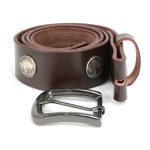 Milwaukee Leather MP7107 Men’s 5 Cent Buffalo Coin – Brown Leather Belt w/ Interchangeable Buckle – 1.5 inches Wide - Image 6