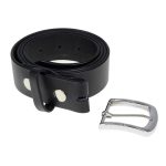 Milwaukee Leather MP7114 Men’s  Light Black Genuine Leather Belt with Interchangeable Buckle – 1.5 inches Wide - Image 2