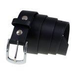 Milwaukee Leather MP7114 Men’s  Light Black Genuine Leather Belt with Interchangeable Buckle – 1.5 inches Wide