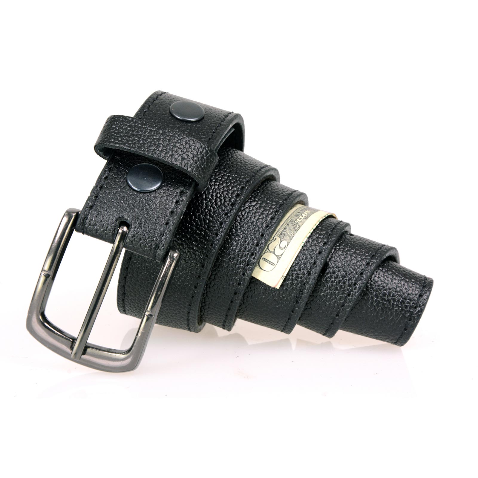 Milwaukee Leather MP7150 Men’s Black Genuine Cowhide Leather Money Belt W/ Secure Front Buckle for Motorcycle Rider