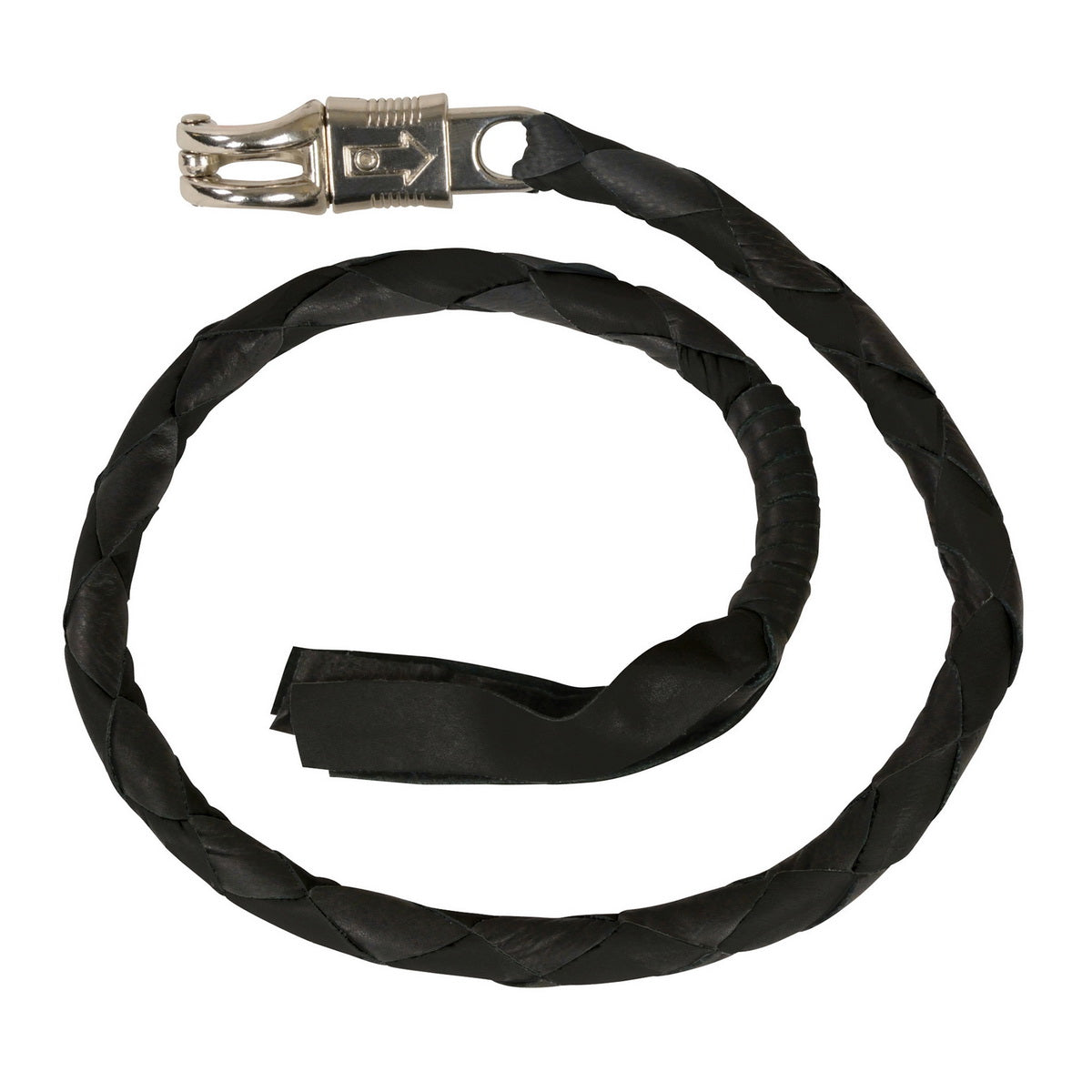 Milwaukee Leather 36” Genuine Leather Whip – Black Get Back Whip for Handlebar – Biker Whip – MP7900
