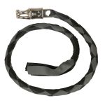 Milwaukee Leather 36” Genuine Leather Whip – Black and Grey Get Back Whip for Handlebar – Biker Whip – MP7900