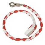 Milwaukee Leather 36” Genuine Leather Whip – White and Red Get Back Whip for Handlebar – Biker Whip – MP7900