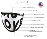 Air Soul MP7923FM ‘Love’ Protective Face Mask with Optional Filter Pocket - Image 2