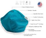 Air Soul MP7923FM Blue and White Protective Face Mask with Optional Filter Pocket - Image 2