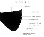 Milwaukee Leather (Multi-Pack) MP7924FM ‘Solid Black’ 100 % Cotton Protective Face Mask with Optional Filter Pocket - Image 2