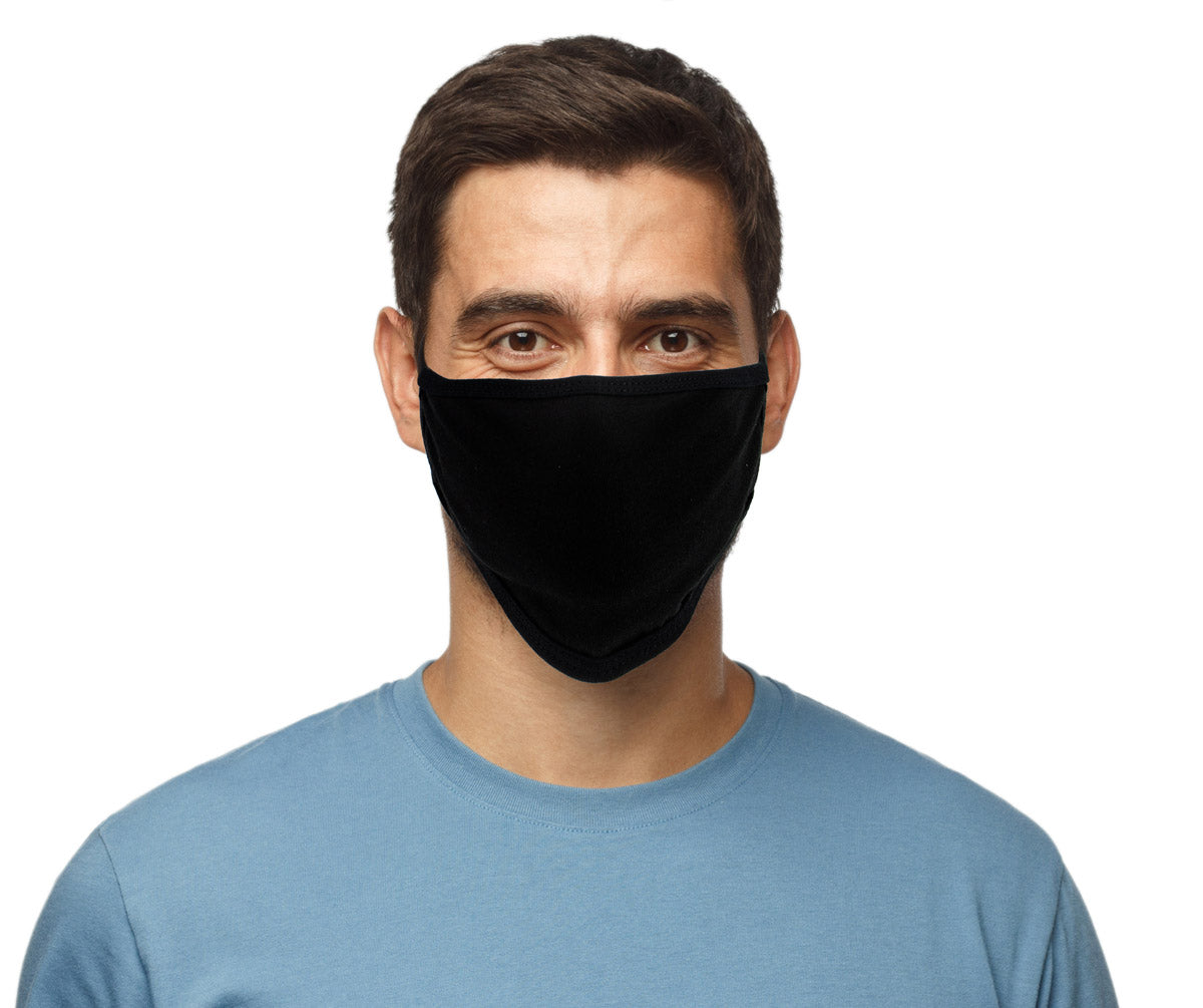 Milwaukee Leather (Multi-Pack) MP7924FM ‘Solid Black’ 100 % Cotton Protective Face Mask with Optional Filter Pocket