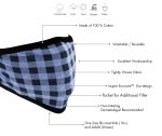 Milwaukee Leather (Multi-Pack) MP7924FM ‘Blue Checkered’ 100 % Cotton Protective Face Mask with Optional Filter Pocket - Image 2