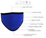 Milwaukee Leather (Multi-Pack) MP7924FM ‘Royal Blue’ 100 % Cotton Protective Face Mask with Optional Filter Pocket - Image 2
