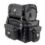 Milwaukee Leather MP8100S Large Black PVC 2-Piece Studded Motorcycle Touring Pack Sissy Bar Bag - Image 5