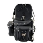 Milwaukee Leather MP8100S Large Black PVC 2-Piece Studded Motorcycle Touring Pack Sissy Bar Bag - Image 6