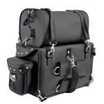 Milwaukee Leather MP8100S Large Black PVC 2-Piece Studded Motorcycle Touring Pack Sissy Bar Bag - Image 7
