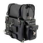Milwaukee Leather MP8100S Large Black PVC 2-Piece Studded Motorcycle Touring Pack Sissy Bar Bag - Image 9