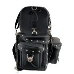 Milwaukee Leather MP8100S Large Black PVC 2-Piece Studded Motorcycle Touring Pack Sissy Bar Bag - Image 10