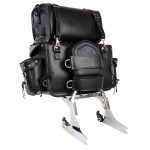 Milwaukee Leather MP8100S Large Black PVC 2-Piece Studded Motorcycle Touring Pack Sissy Bar Bag - Image 3