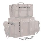 Milwaukee Leather MP8127RT Large Retro Brown 4-Piece Studded PVC Motorcycle Bag Touring Pack - Image 2