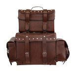 Milwaukee Leather MP8127RT Large Retro Brown 4-Piece Studded PVC Motorcycle Bag Touring Pack - Image 5