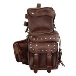Milwaukee Leather MP8127RT Large Retro Brown 4-Piece Studded PVC Motorcycle Bag Touring Pack - Image 4