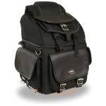 Milwaukee Leather MP8155 Large Black Textile ‘5 Pocket’ Motorcycle Seat Sissy Bar Bag - Image 2