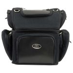 Milwaukee Leather MP8170 Medium Black ‘5 Pocket’ Textile Motorcycle Double Barrel Sissy Bar Rack Bag - Image 2