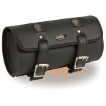 Milwaukee Leather MP8520 Black Small PVC Motorcycle Windshield Tool Bag with Buffalo Nickel Snaps - Image 3