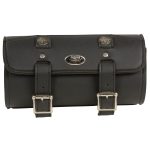 Milwaukee Leather MP8520 Black Small PVC Motorcycle Windshield Tool Bag with Buffalo Nickel Snaps - Image 4