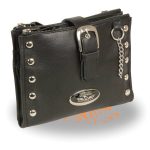 Milwaukee Leather MP8800 Women’s Black Leather Studded Shoulder Bag - Image 2