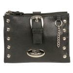 Milwaukee Leather MP8800 Women’s Black Leather Studded Shoulder Bag