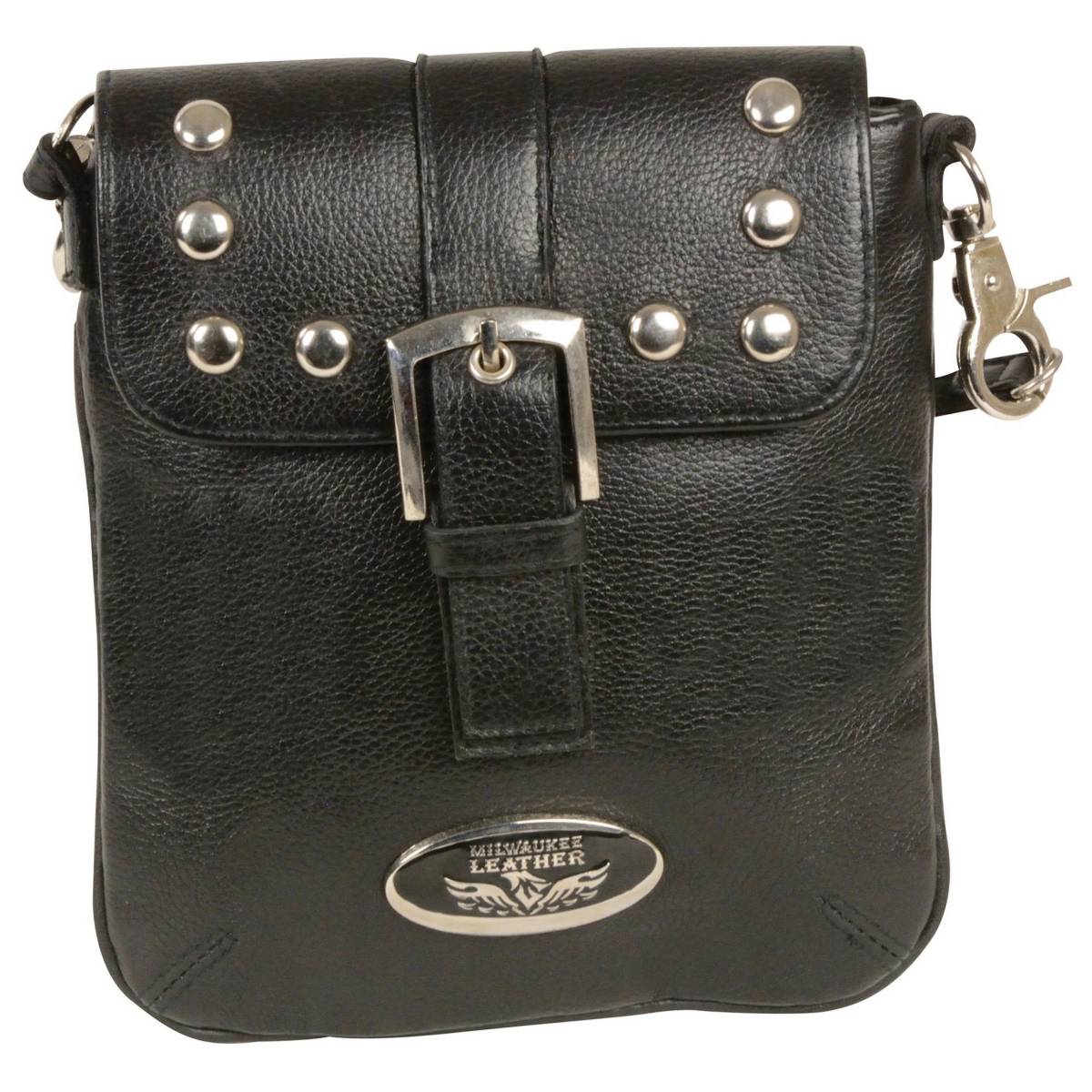 Milwaukee Leather MP8805 Women’s Black Small Leather Studded Shoulder Bag