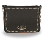 Milwaukee Leather MP8810 Women’s Black Chain Strap Riveted Shoulder Bag - Image 2
